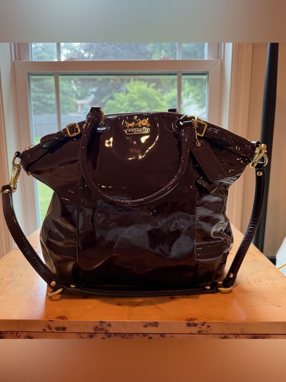 Coach Madison Lindsey Satchel in Plum